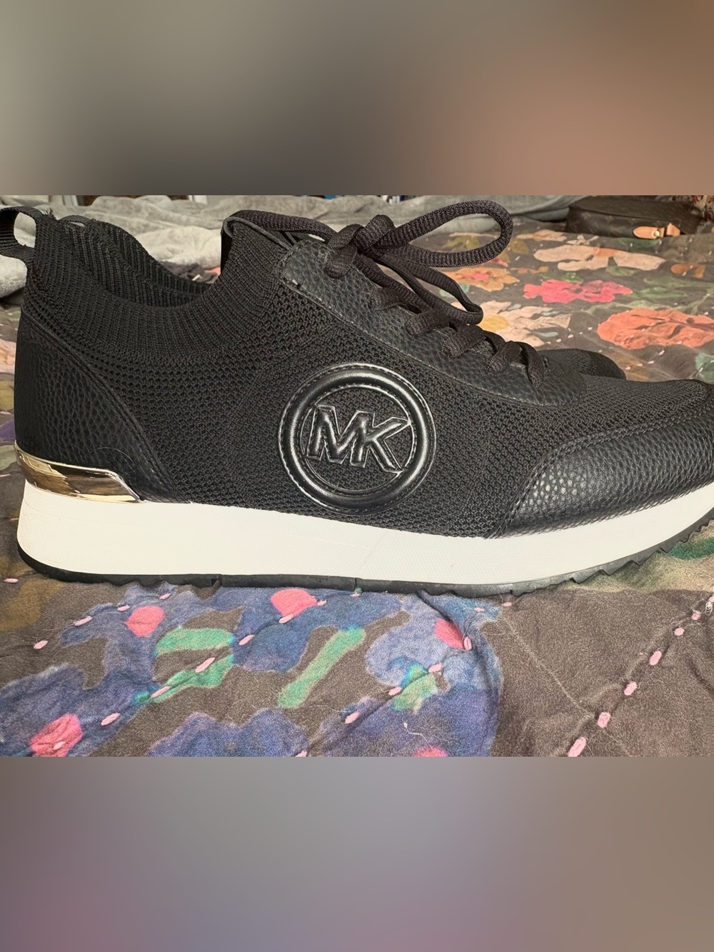 Michael Kors Black Knit Lace-Up Women's Trainer Sneakers